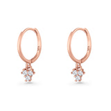 Trio CZ Dangle Drop Hoop Earring
