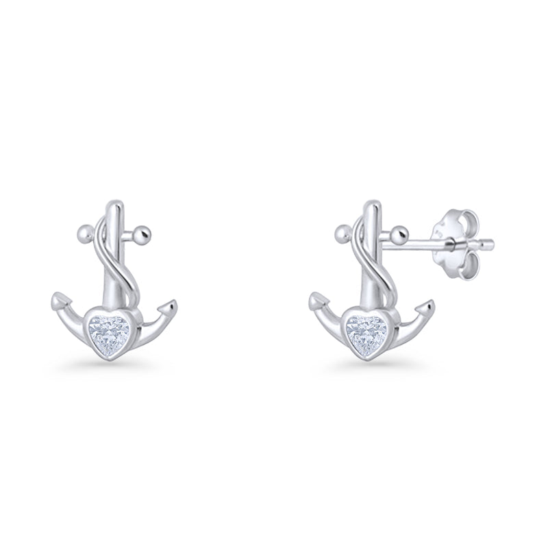 Anchor Stud Earrings