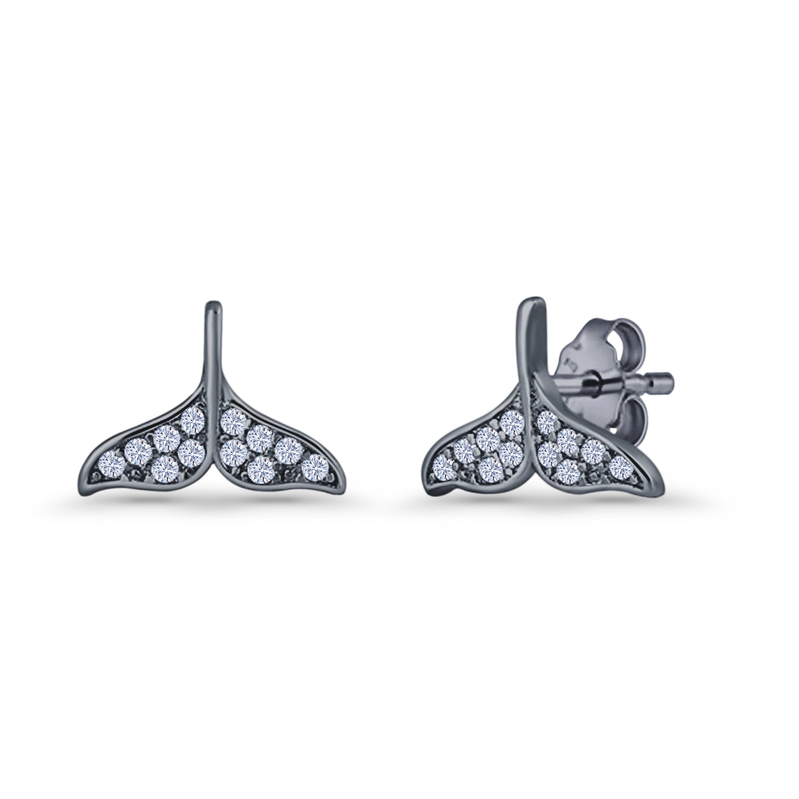 Whale Tail Stud Earrings