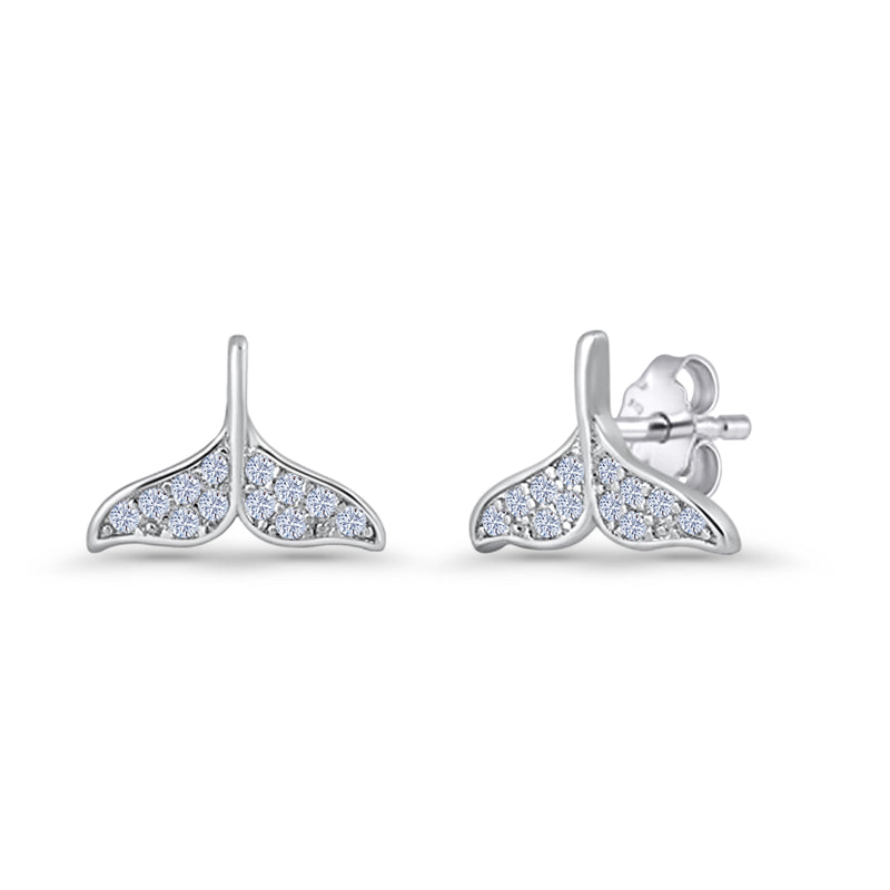 Whale Tail Stud Earrings