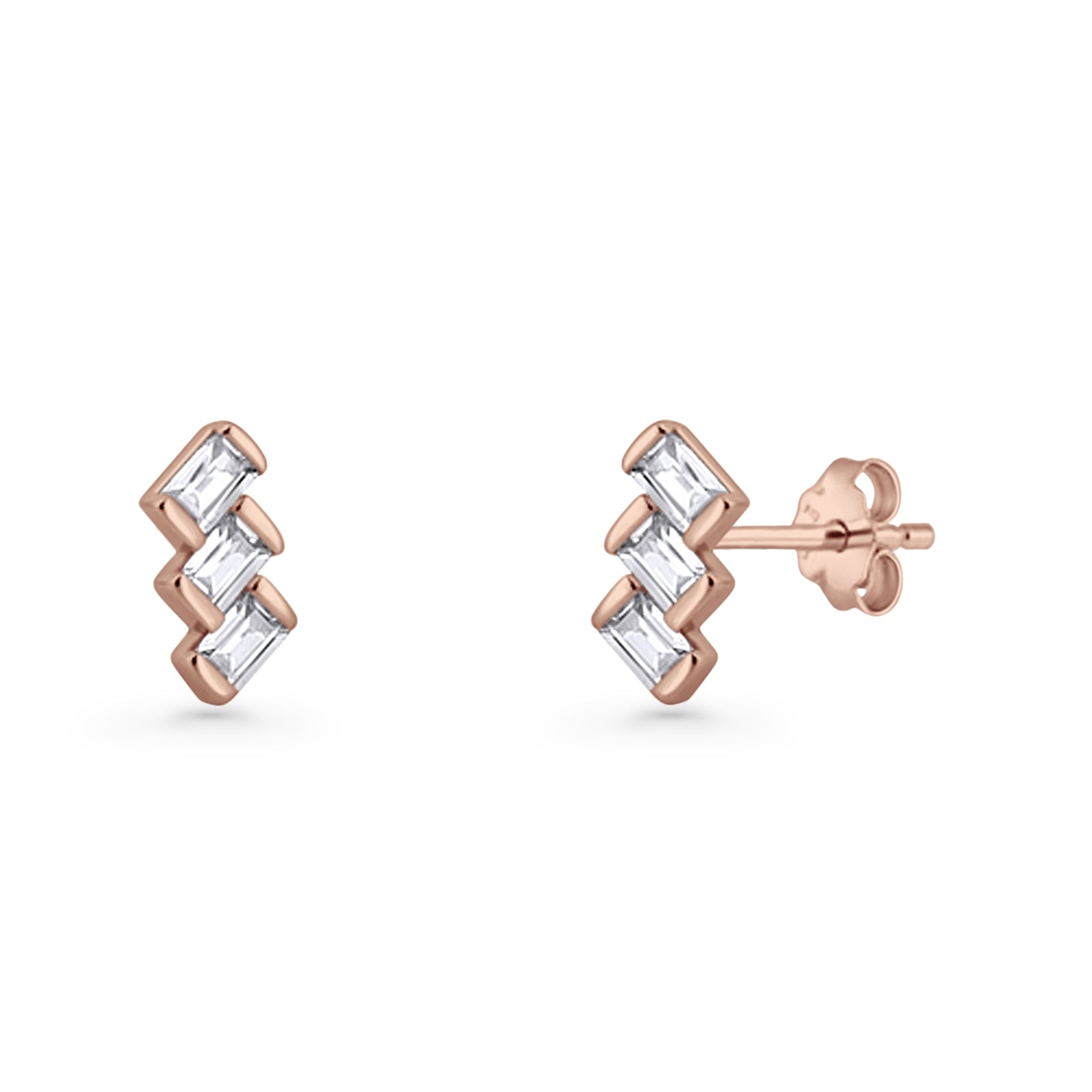 Zig Zag Trio Stud Earrings