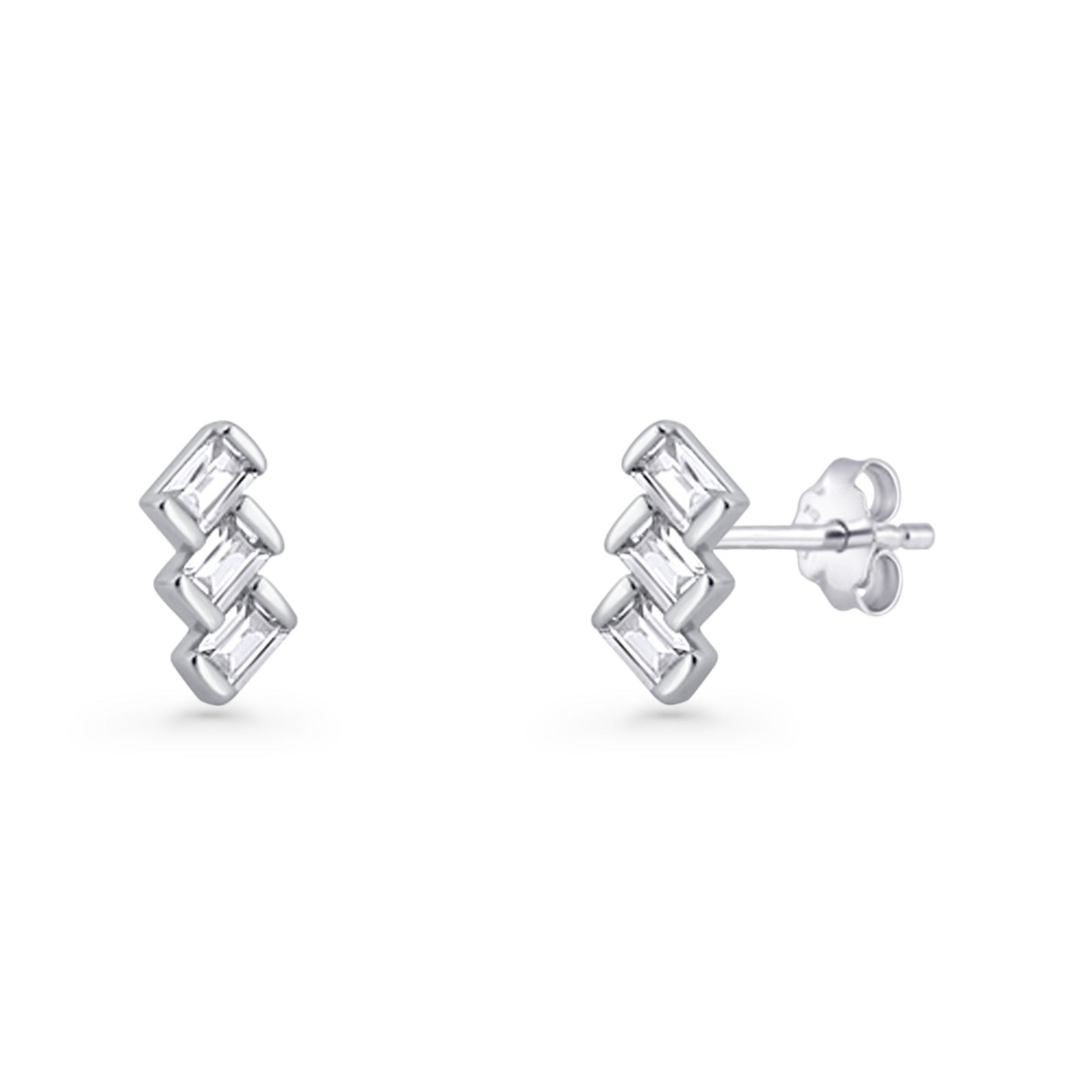 Zig Zag Trio Stud Earrings