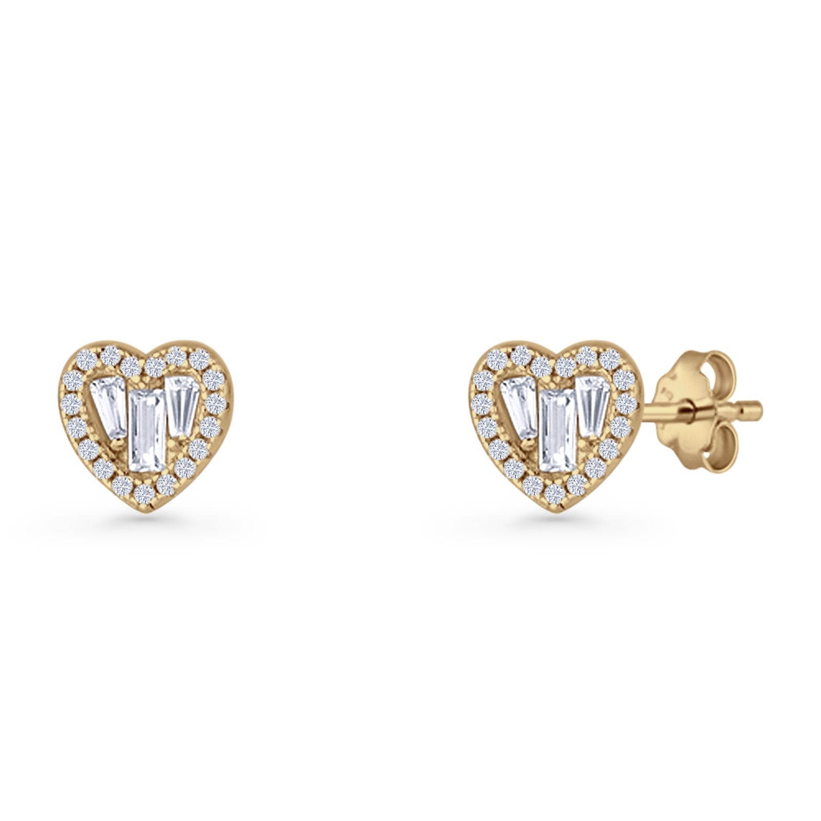 Heart CZ Stud Earrings