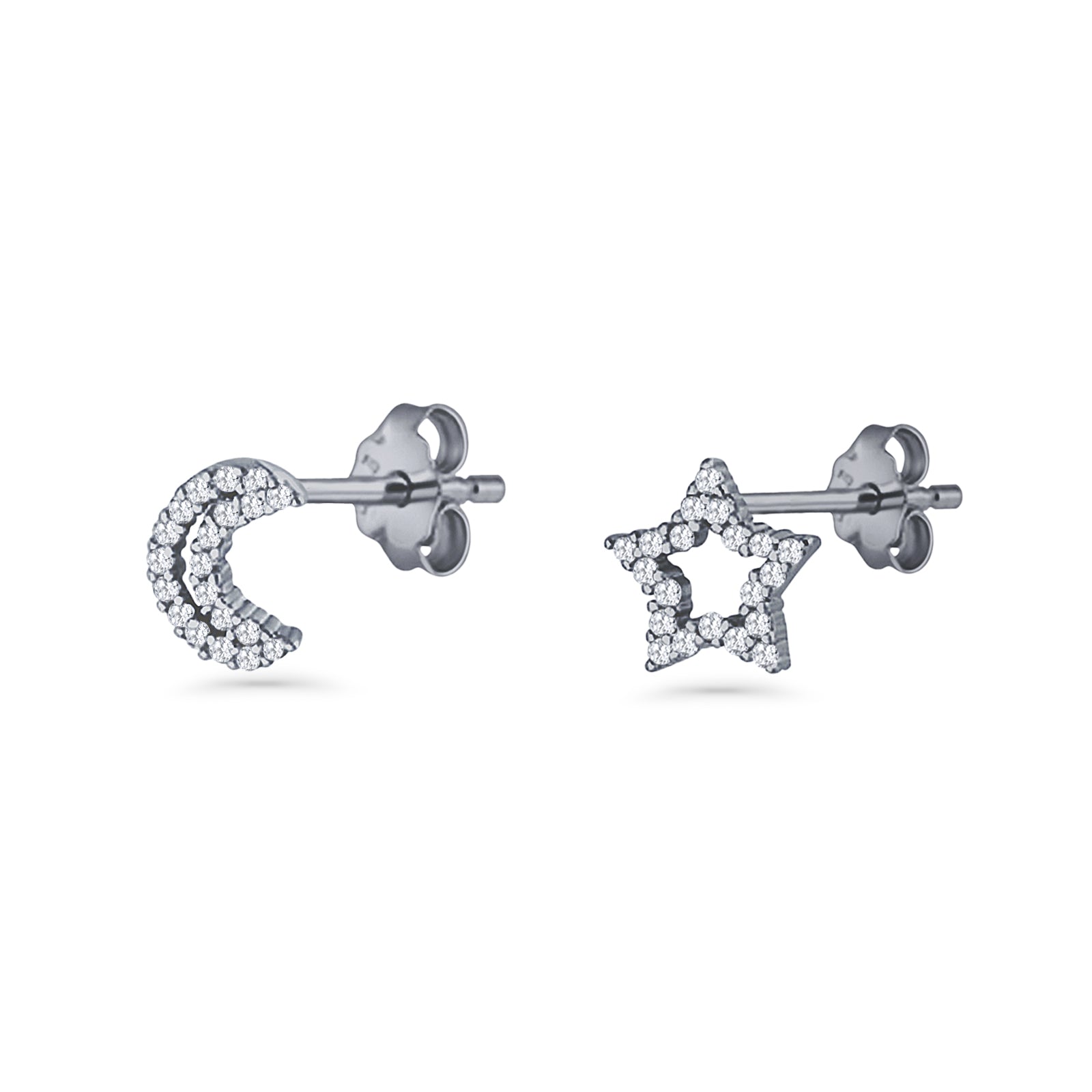 Moon & Star Stud Earrings