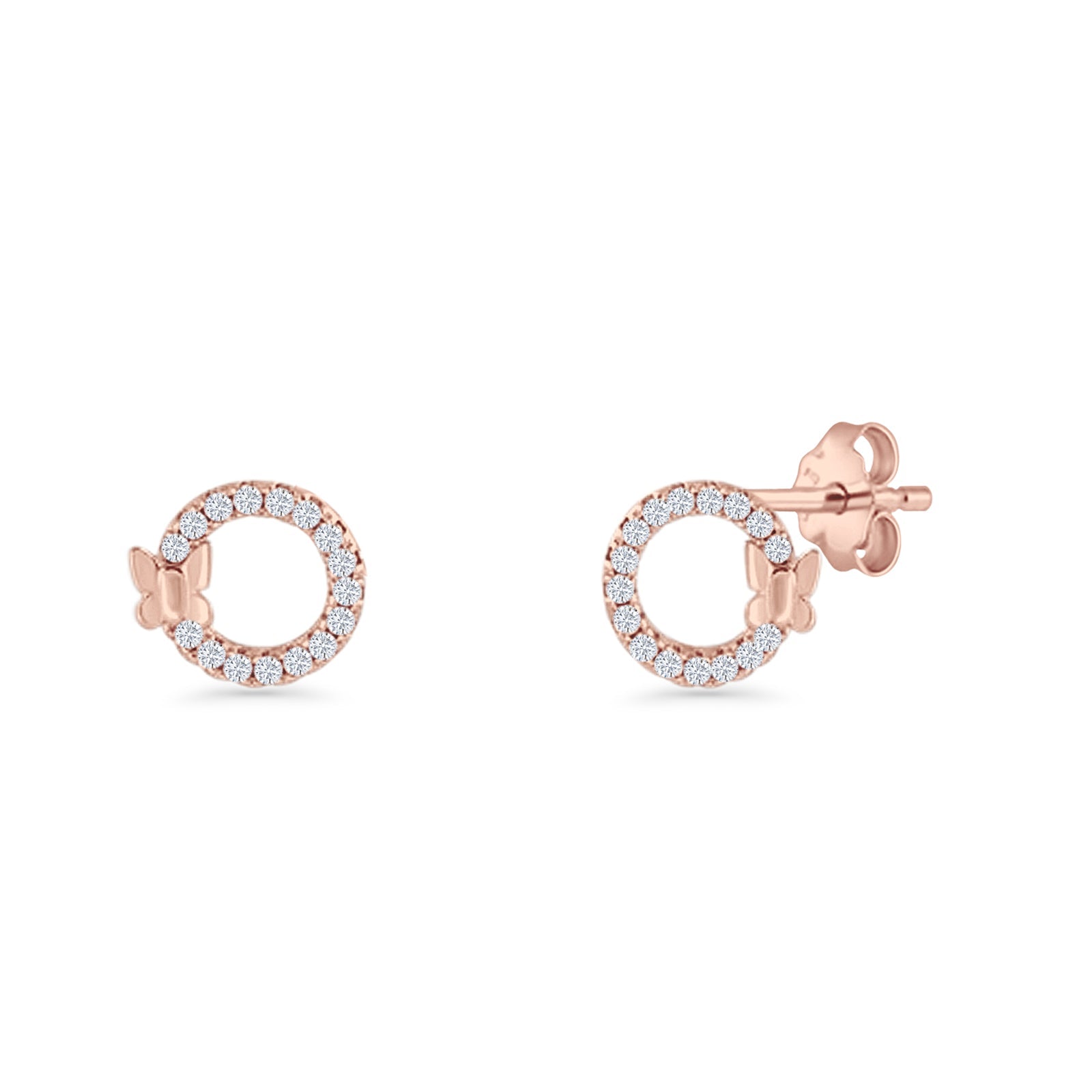 Open Circle Stud Earrings