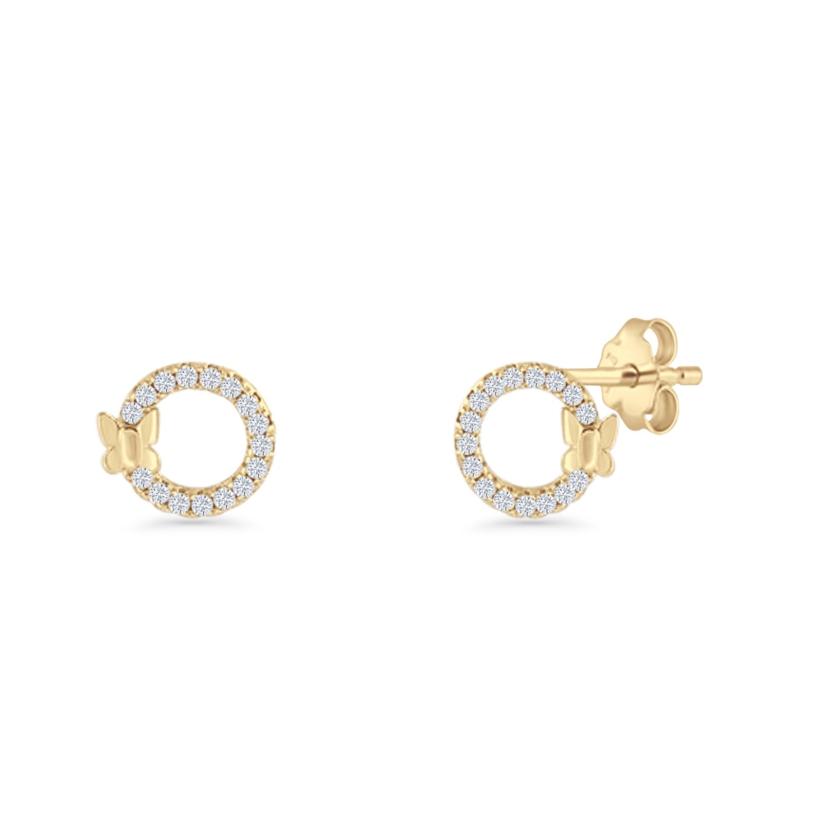 Open Circle Stud Earrings