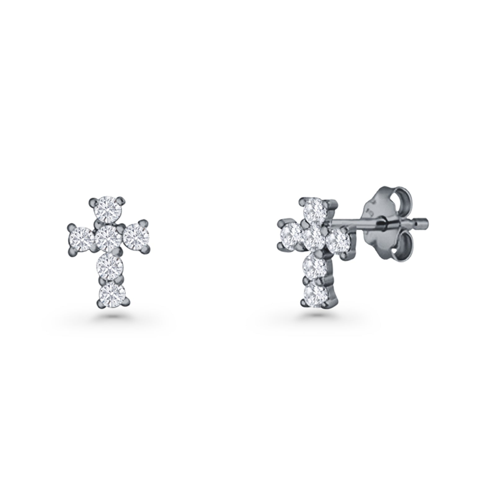 Solitaire Cross Stud Earrings