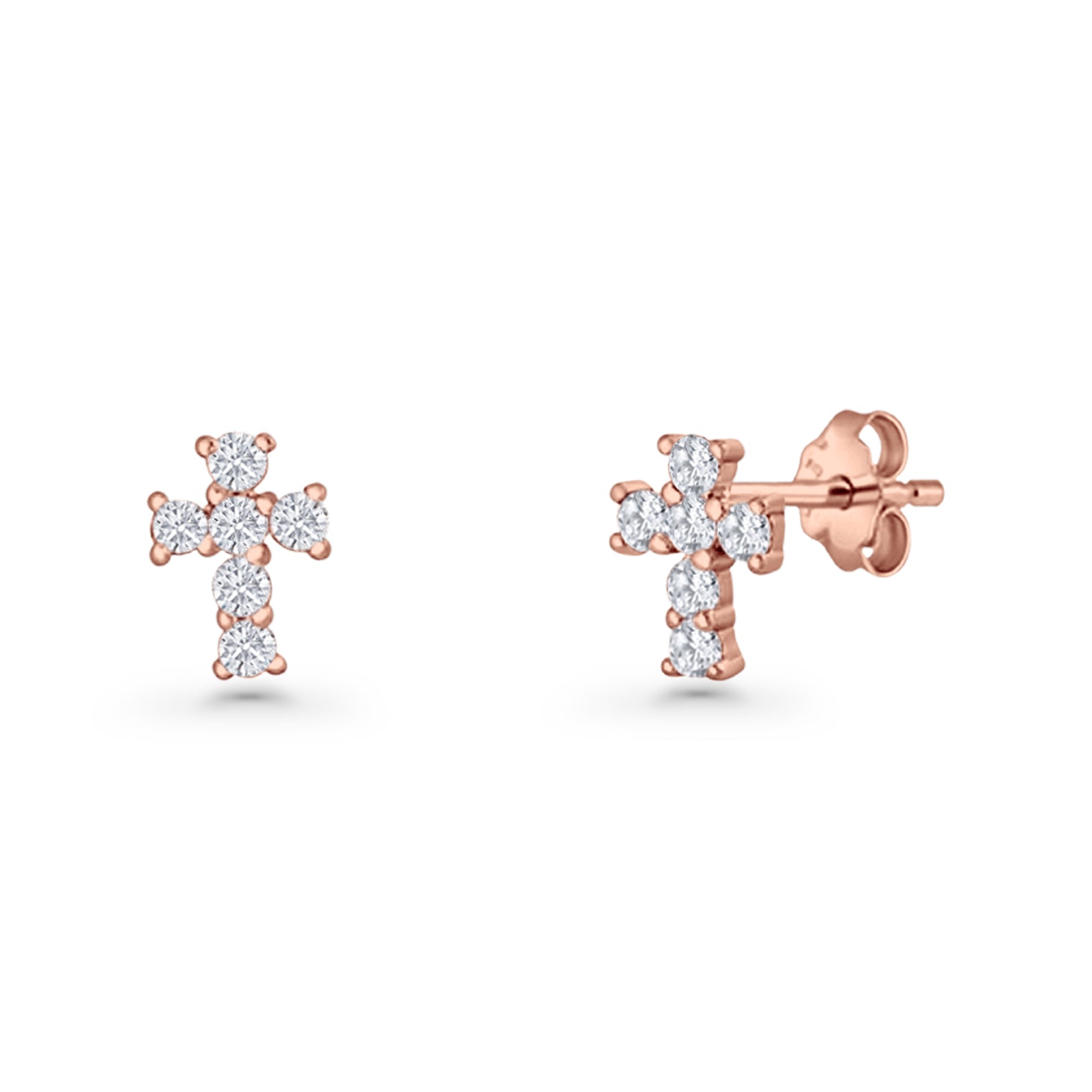 Solitaire Cross Stud Earrings