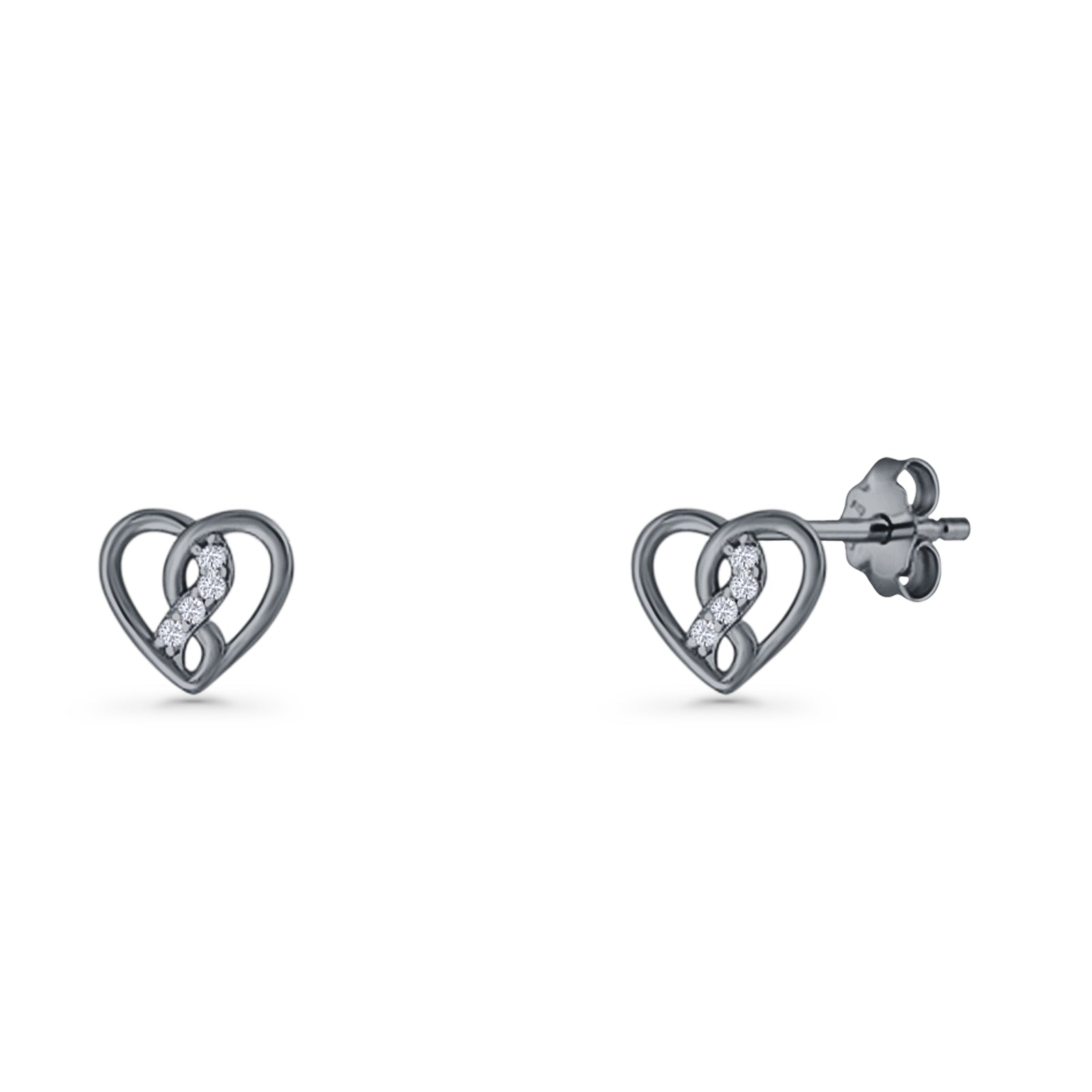 Twisted Heart Stud Earrings