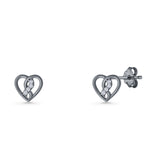 Twisted Heart Stud Earrings