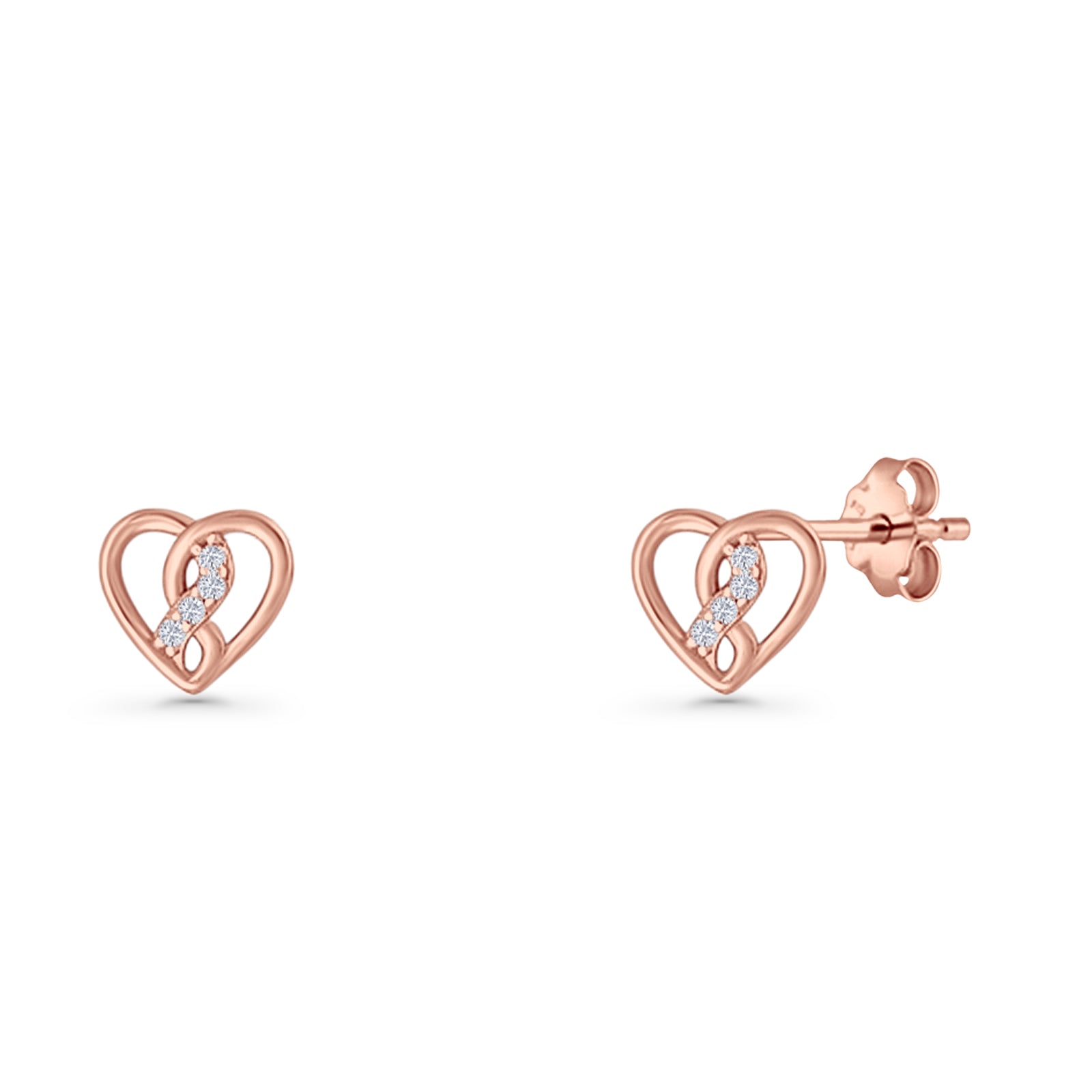 Twisted Heart Stud Earrings