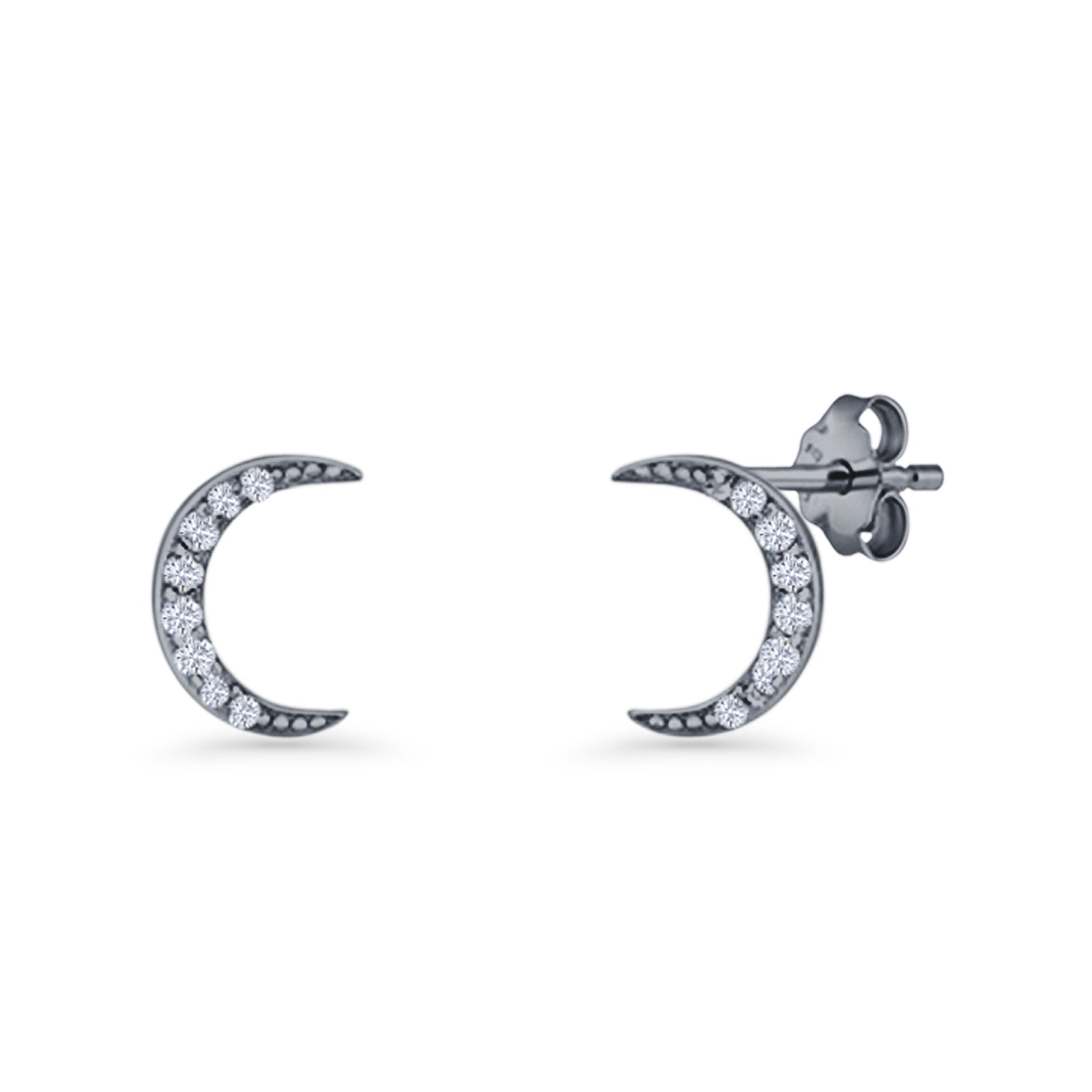 Crescent Moon Stud Earrings