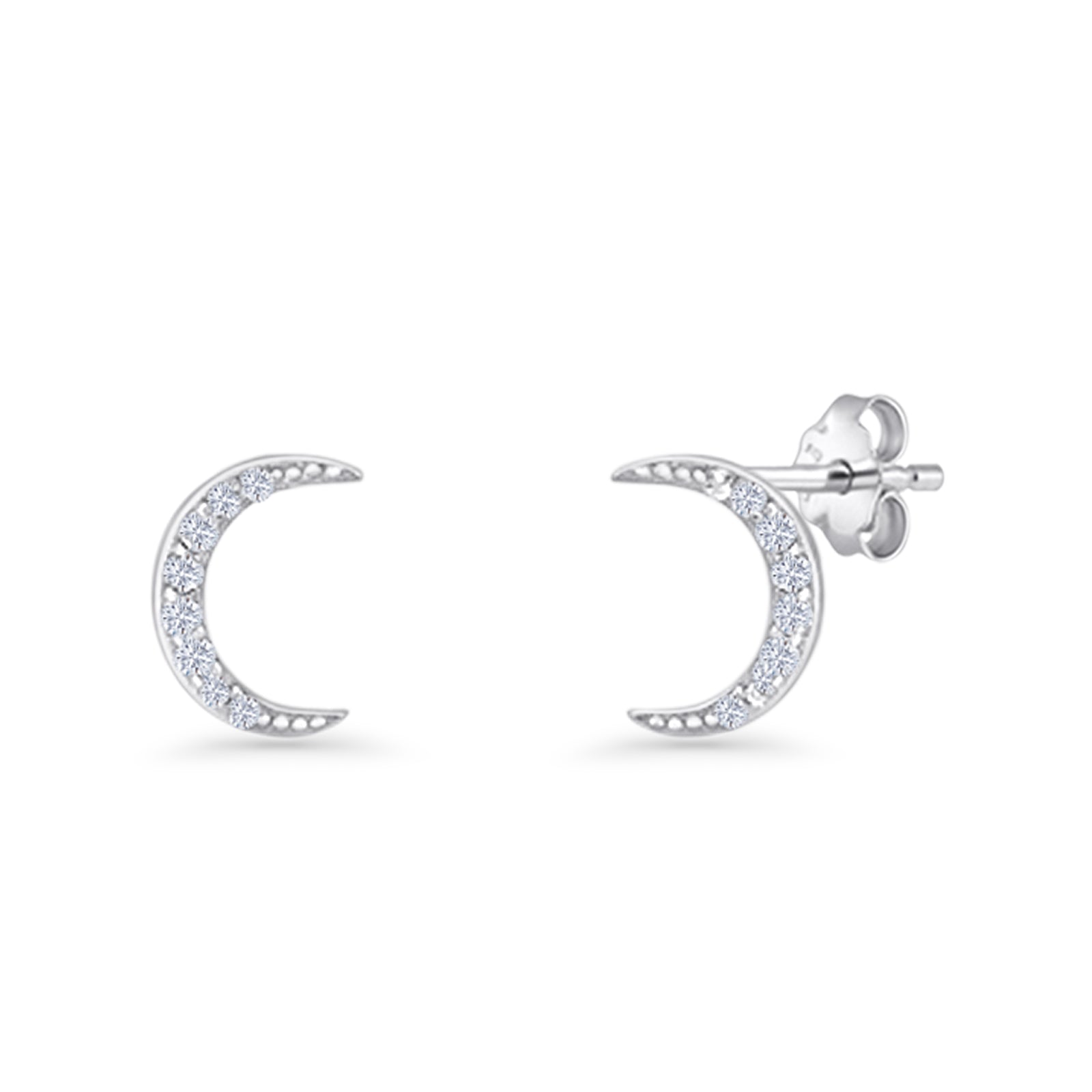Crescent Moon Stud Earrings