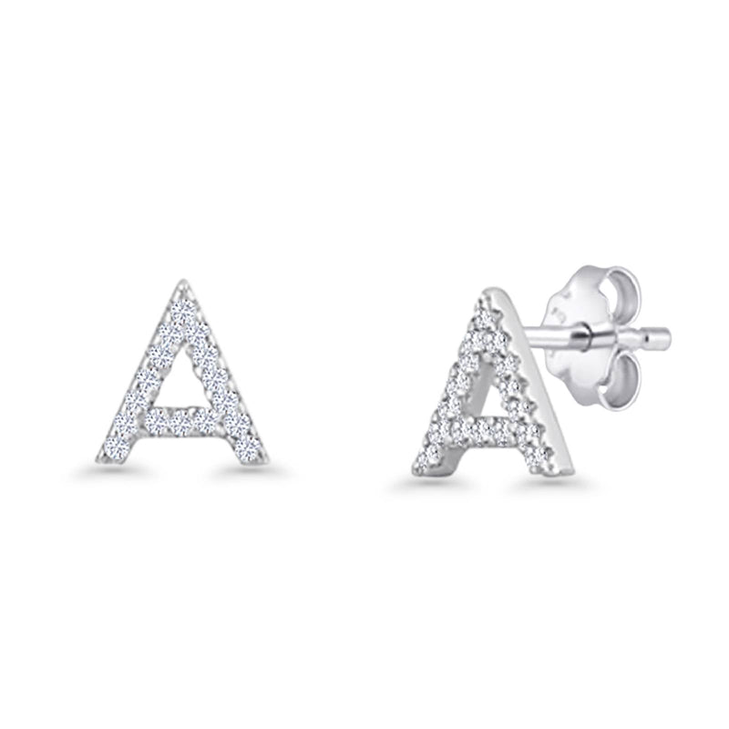 Initial A Stud Earrings