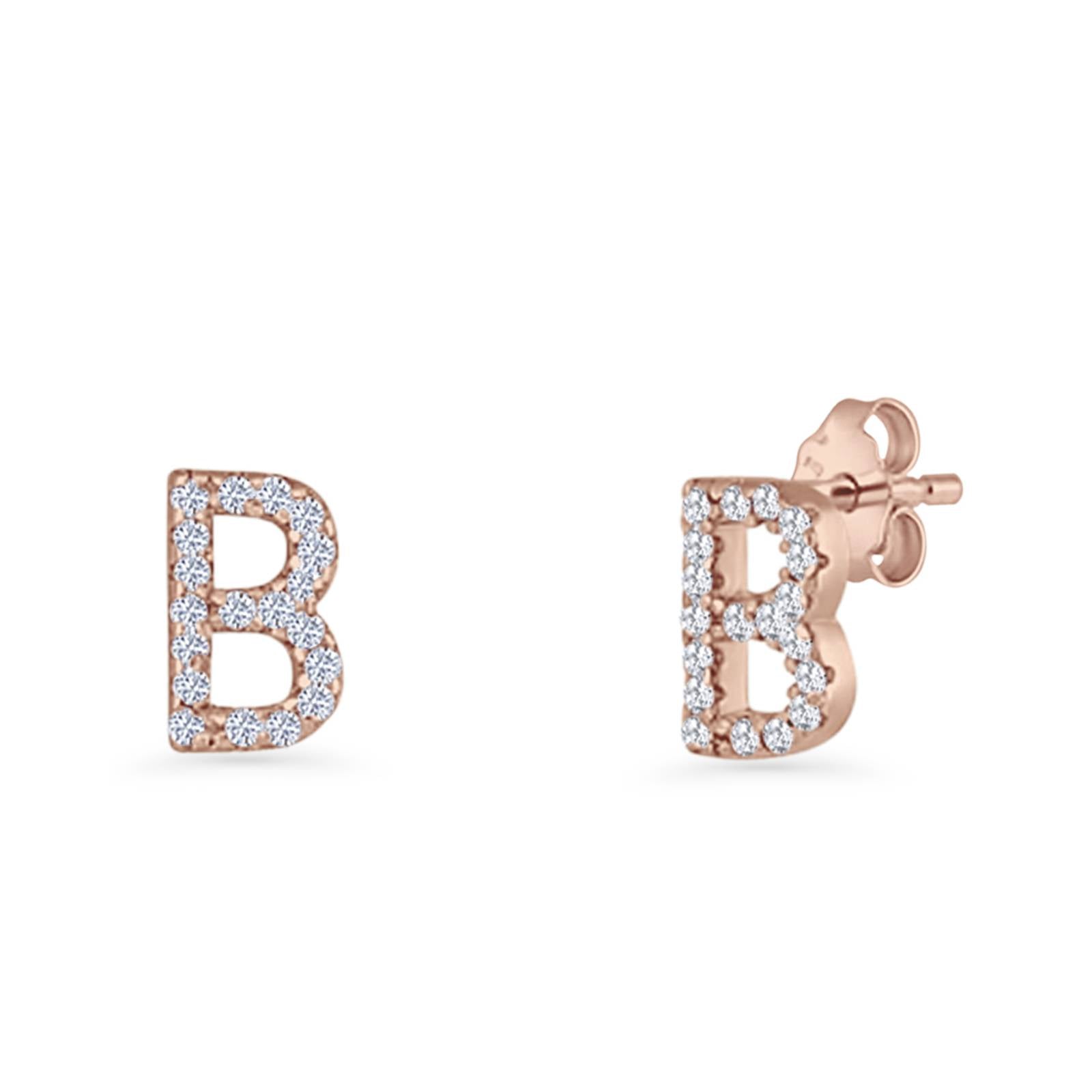 Initial B Stud Earrings