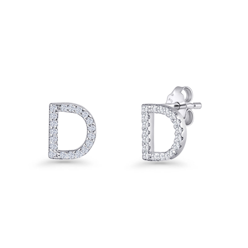 Initial D Stud Earrings