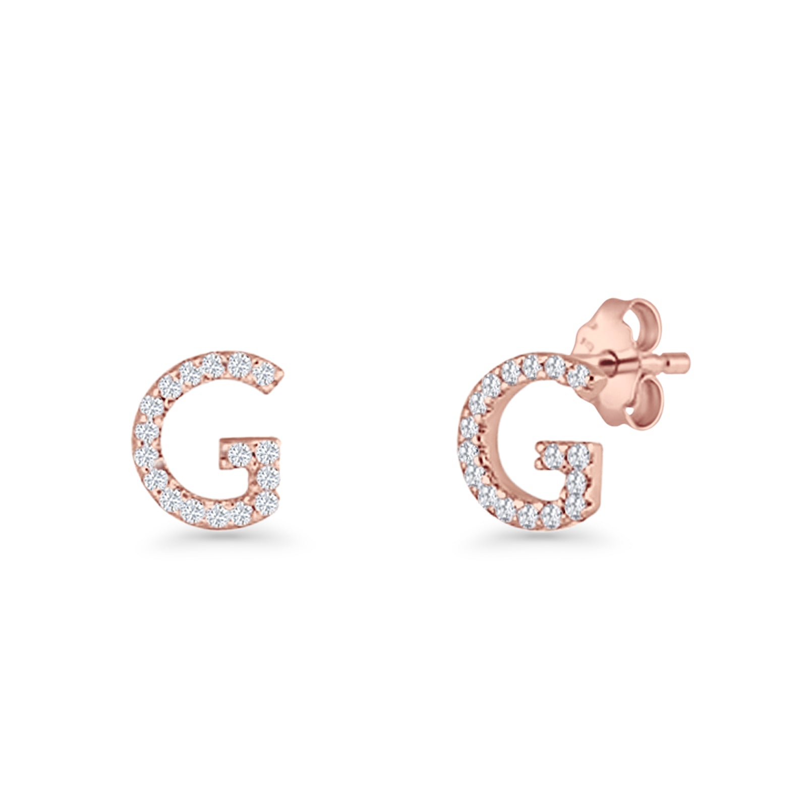 Initial G Stud Earrings