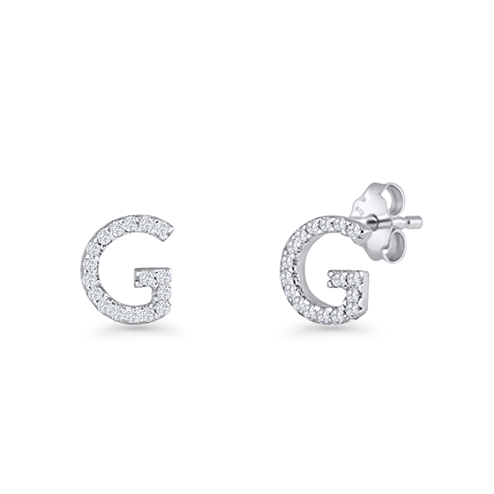 Initial G Stud Earrings