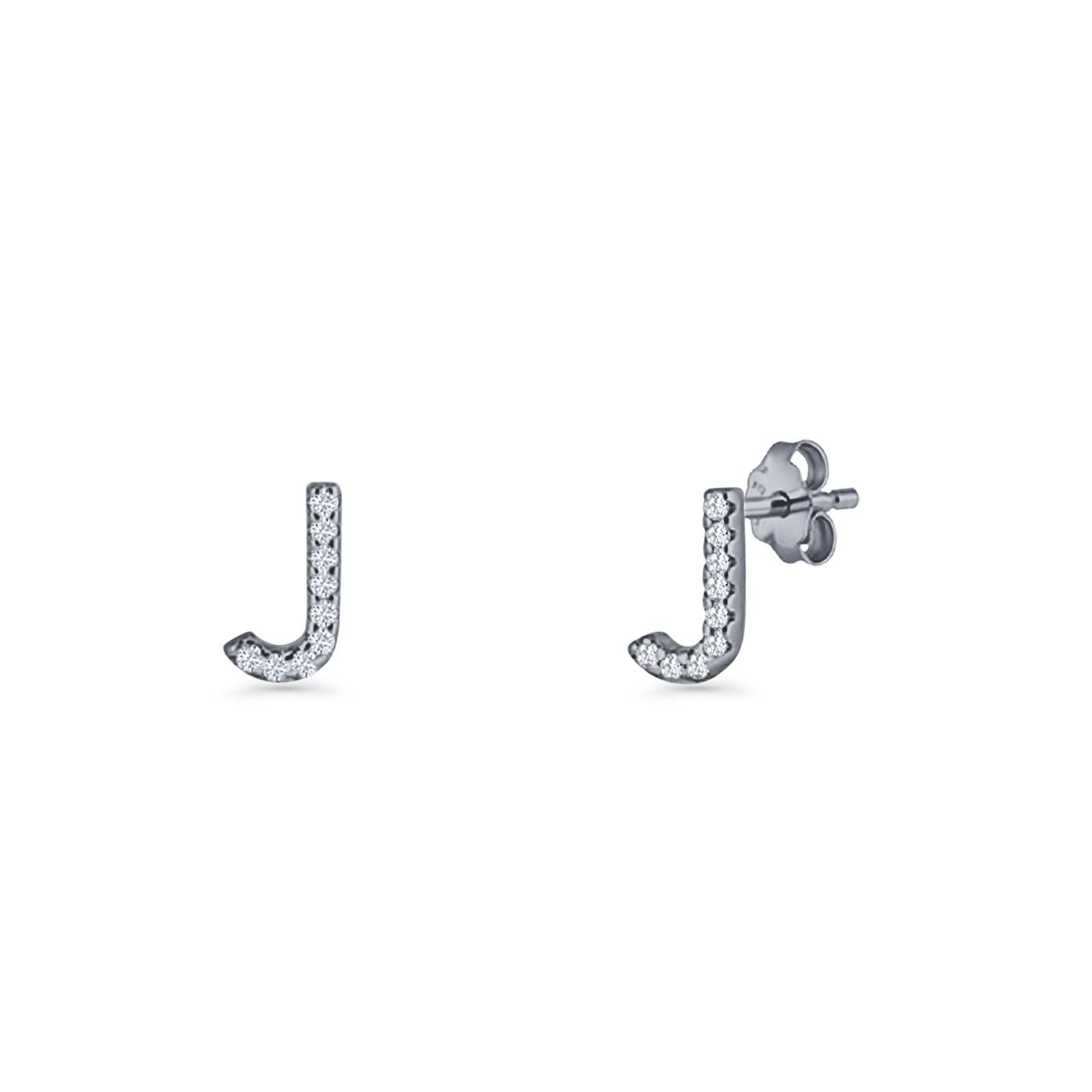 Initial J Stud Earrings