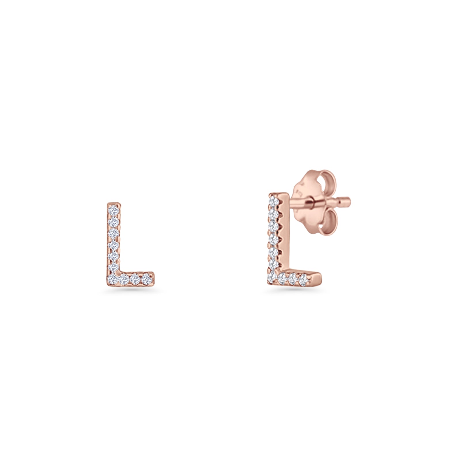 Initial L Stud Earrings