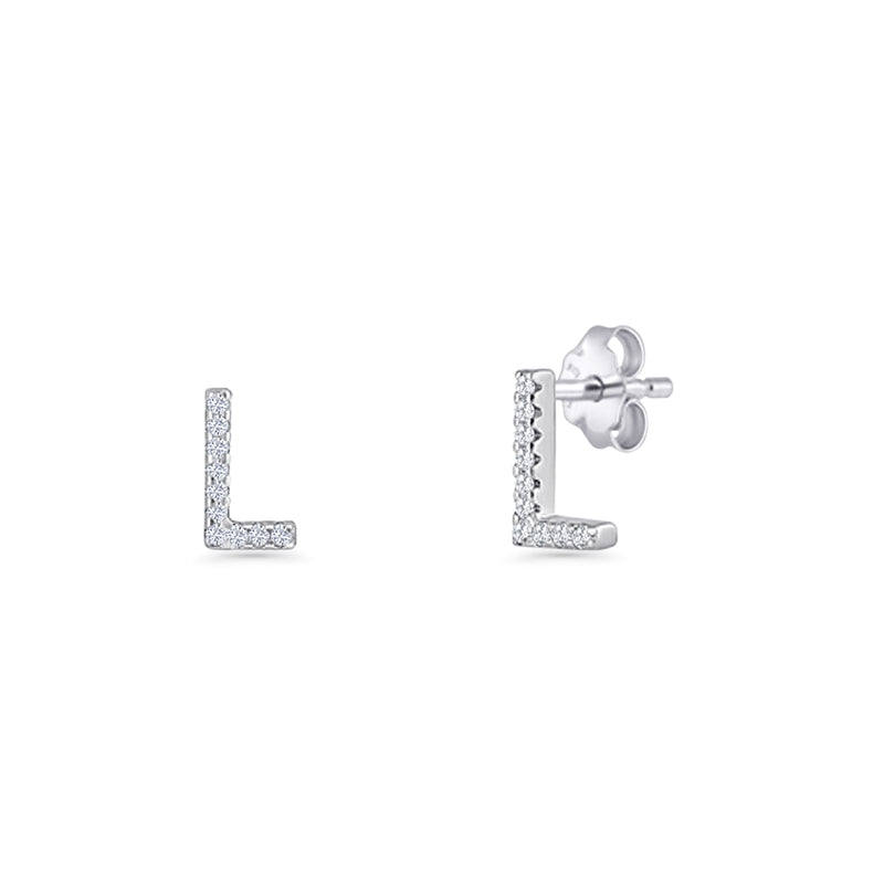 Initial L Stud Earrings