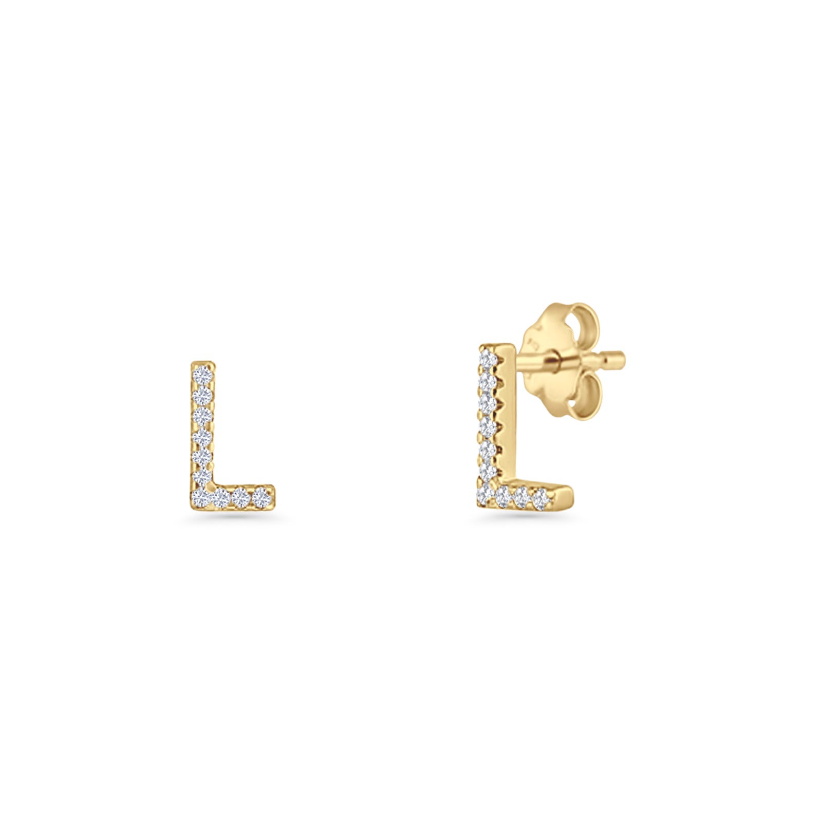 Initial L Stud Earrings