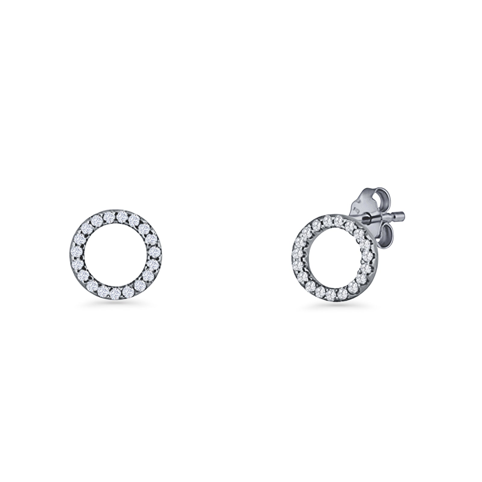 Initial O Stud Earrings