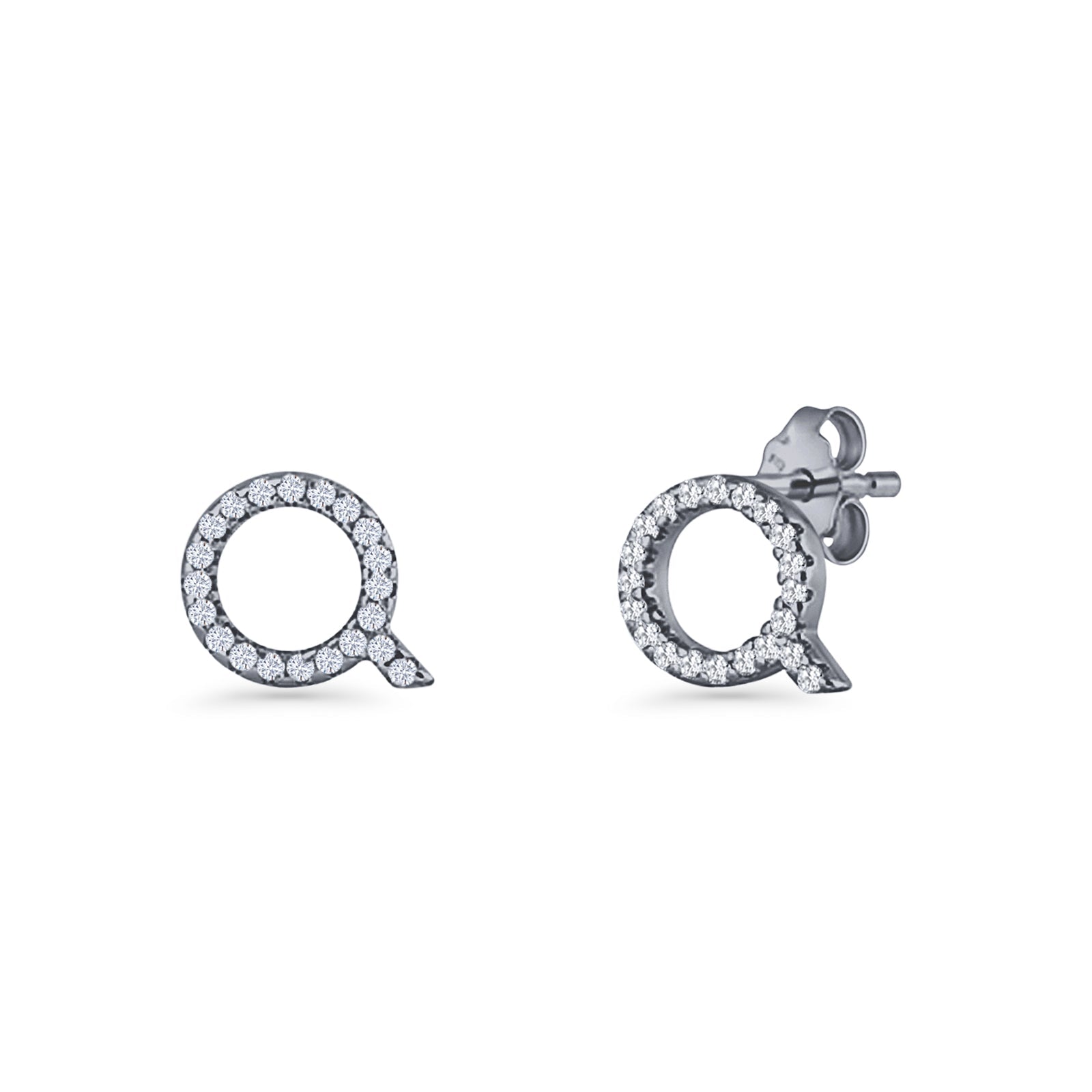 Initial Q Stud Earrings