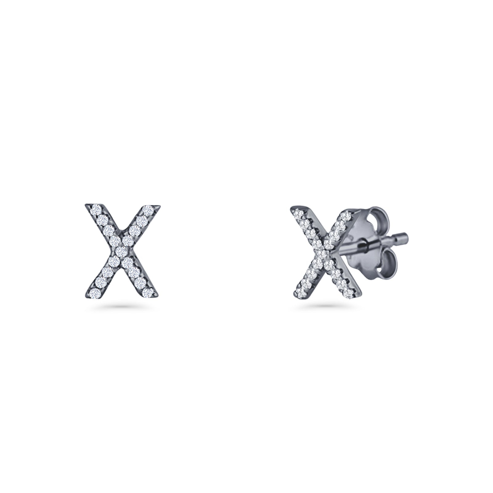 Initial X Stud Earrings