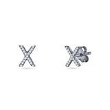 Initial X Stud Earrings