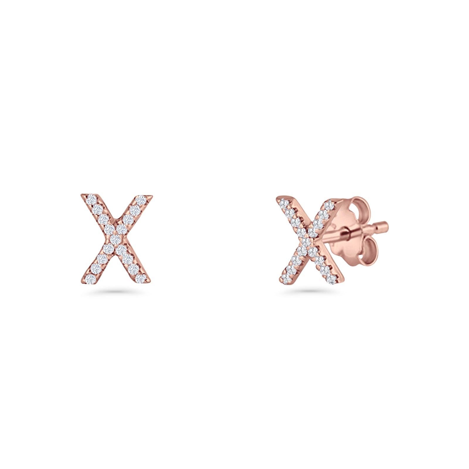 Initial X Stud Earrings