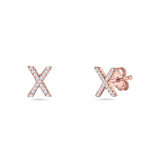 Initial X Stud Earrings