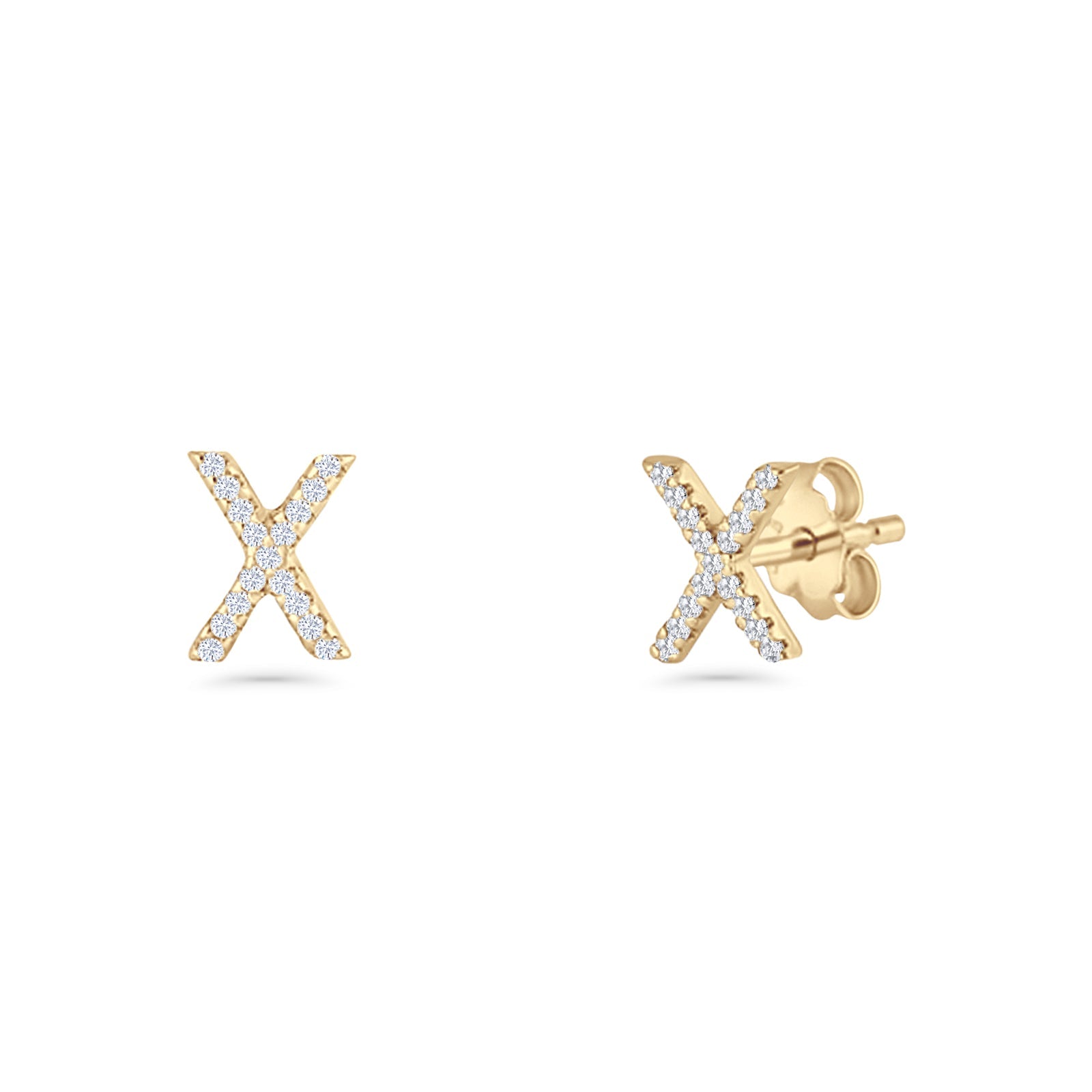 Initial X Stud Earrings