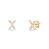 Initial X Stud Earrings