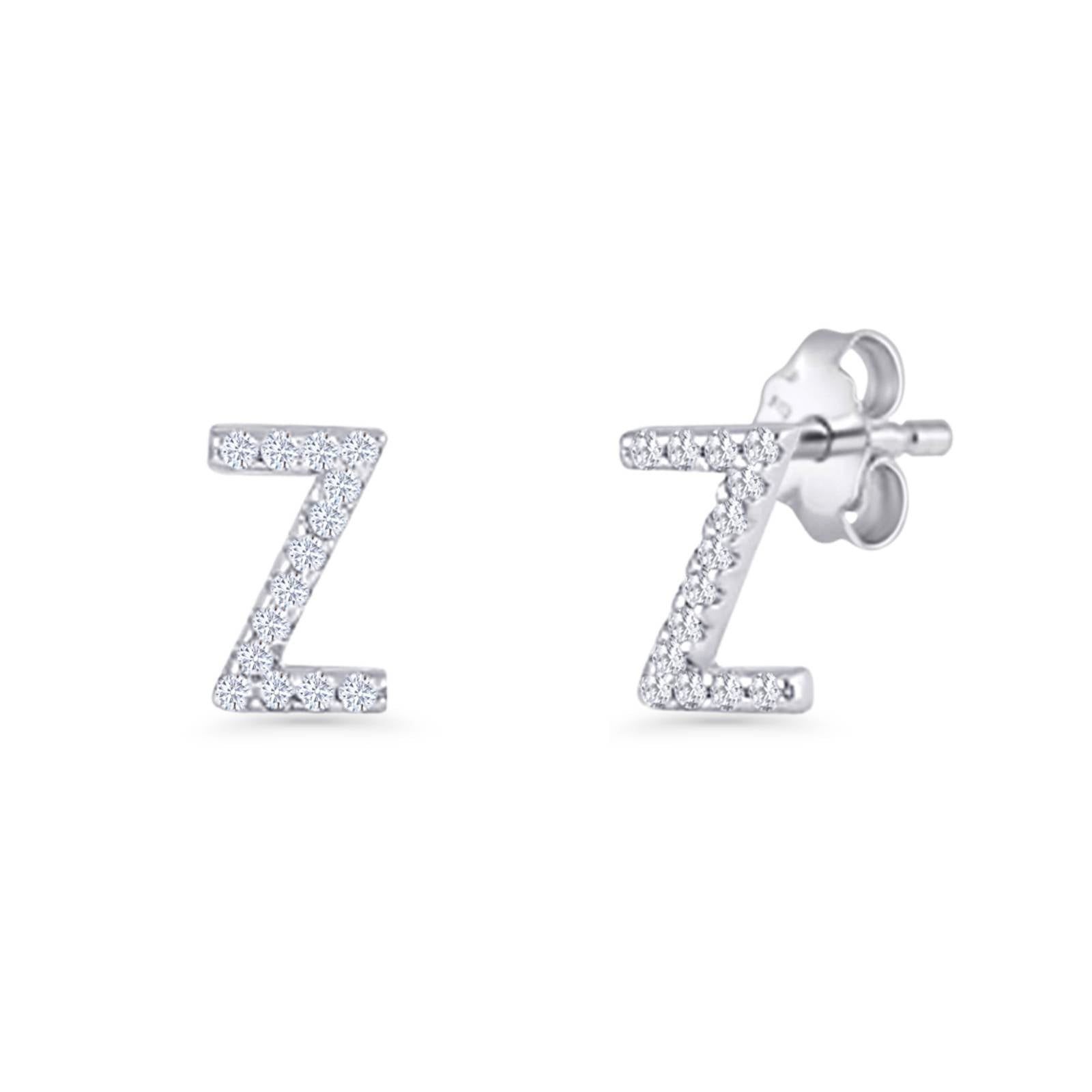 Initial Z Stud Earrings