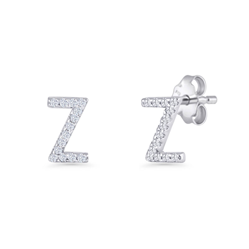 Initial Z Stud Earrings