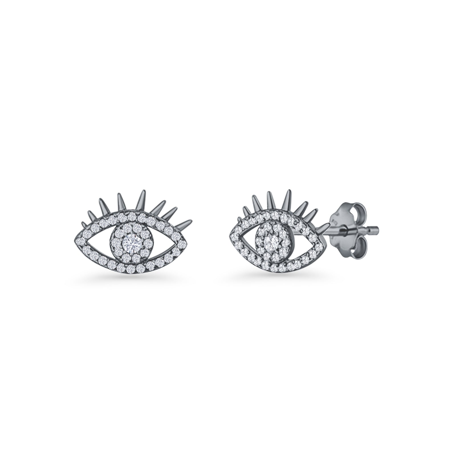 Cluster CZ Eye Stud Earrings