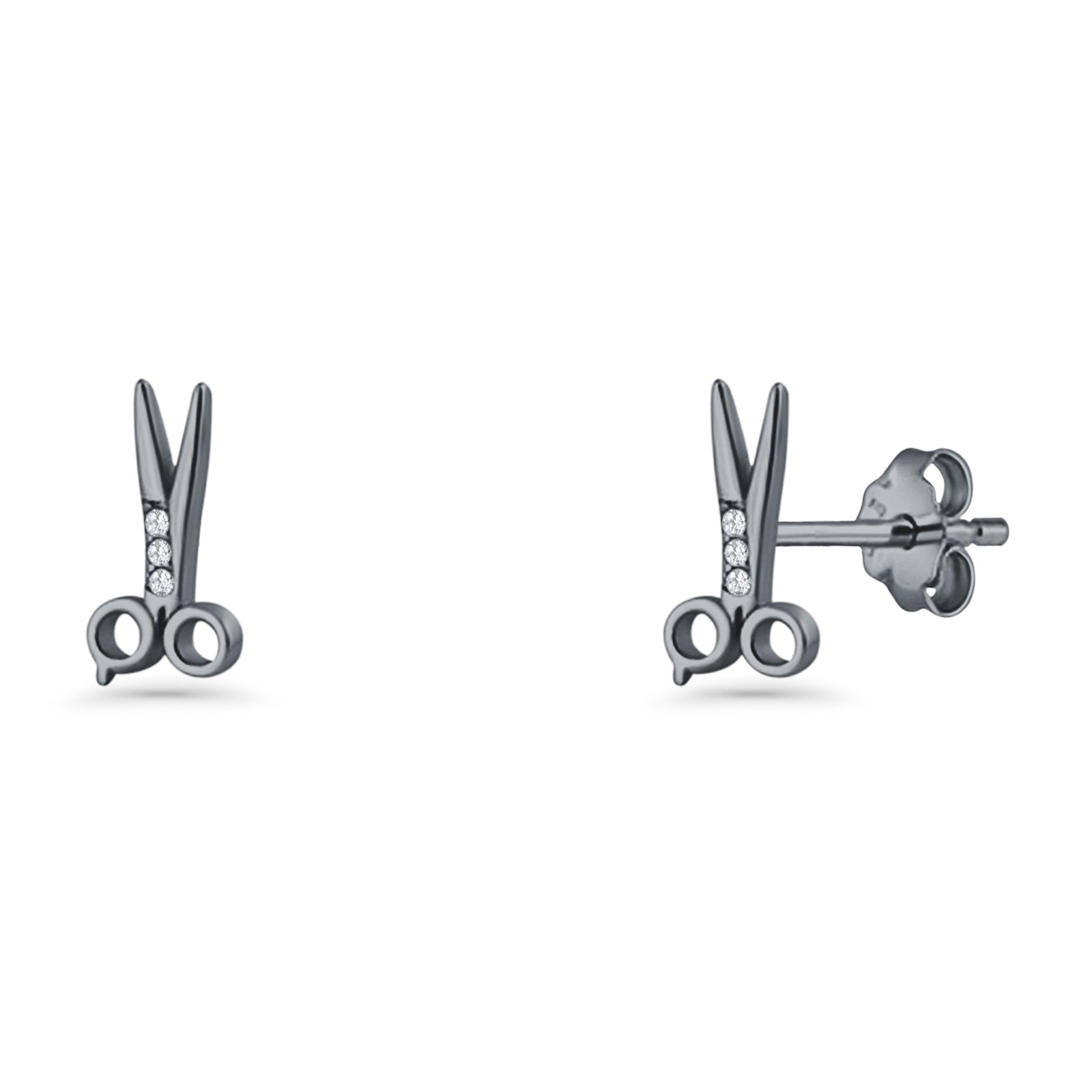 Scissors CZ Stud Earrings