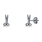 Scissors CZ Stud Earrings