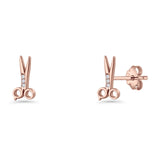 Scissors CZ Stud Earrings