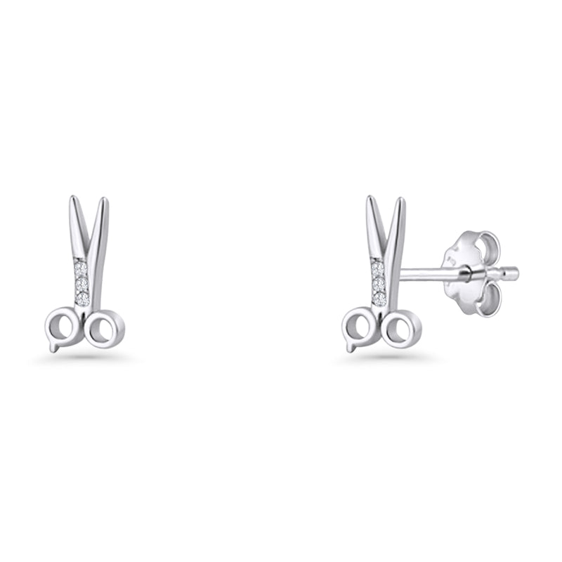 Scissors CZ Stud Earrings