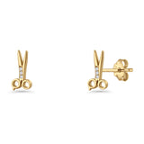 Scissors CZ Stud Earrings