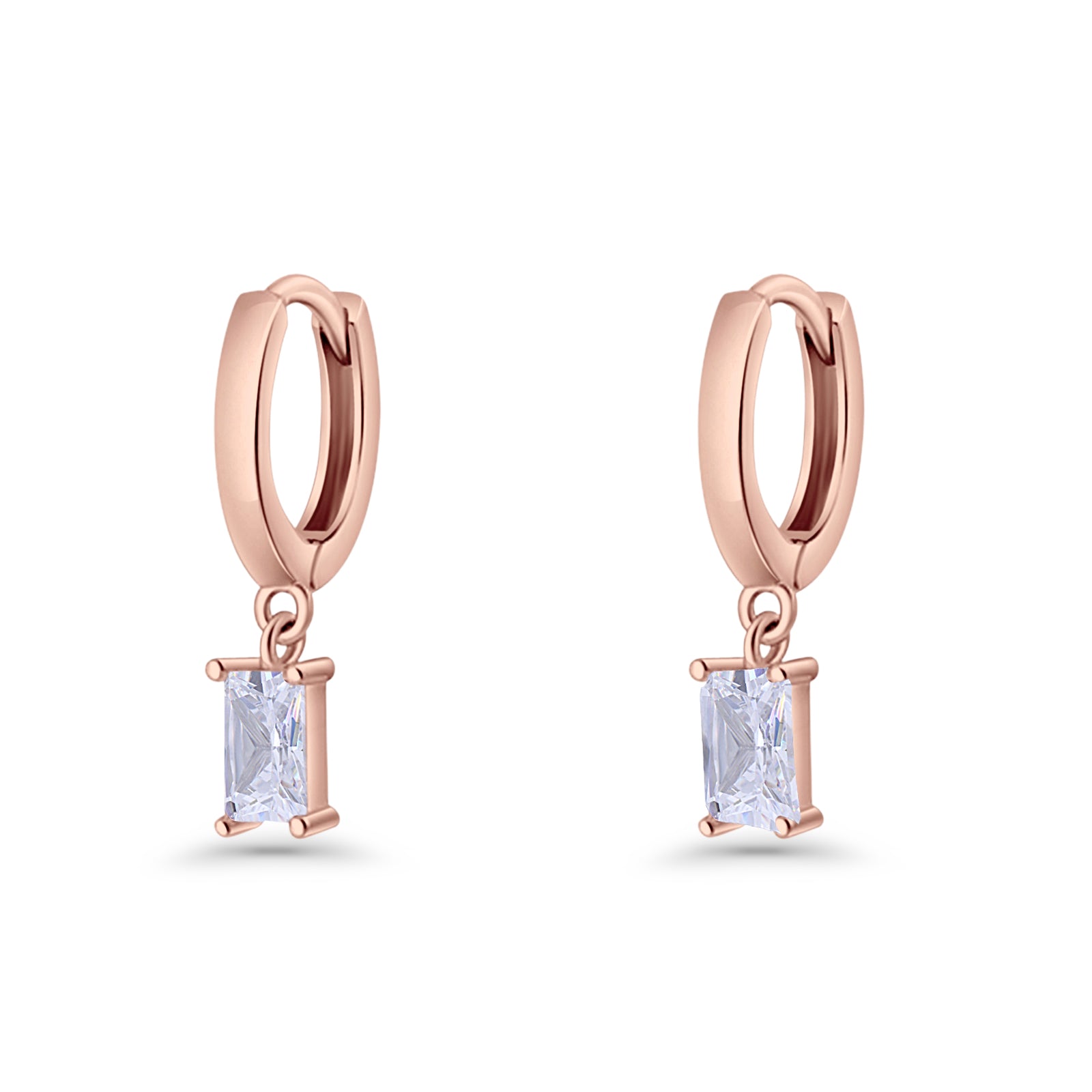 Emerald Cut Hoop Earring