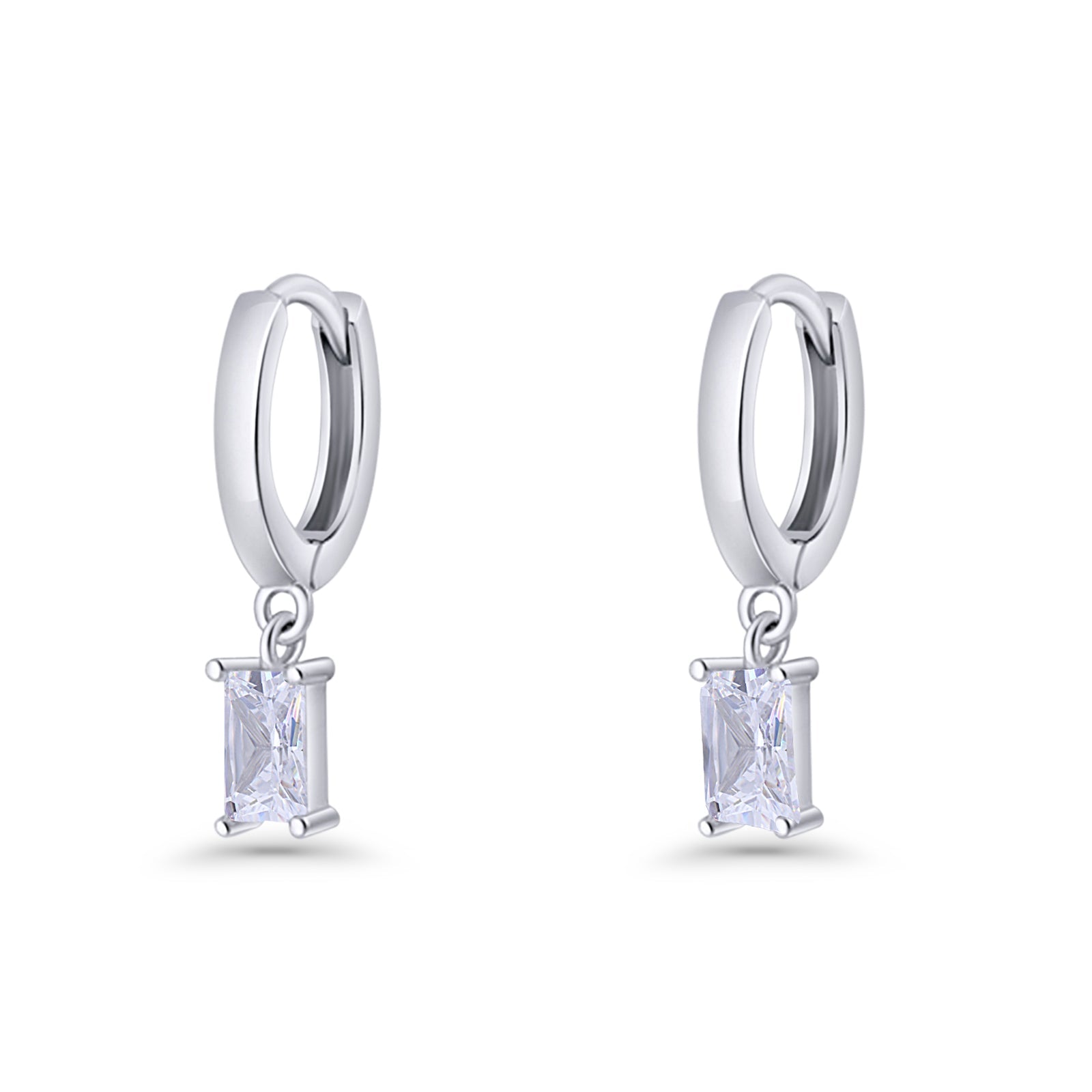 Emerald Cut Hoop Earring
