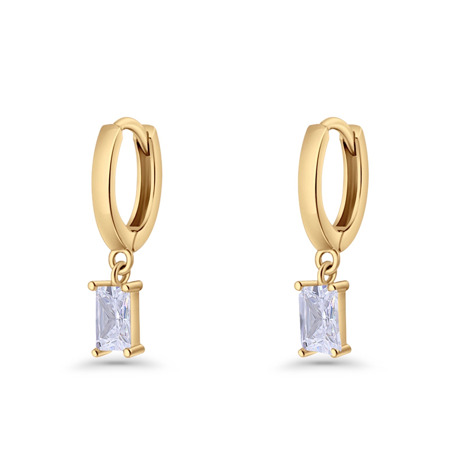 Emerald Cut Hoop Earring