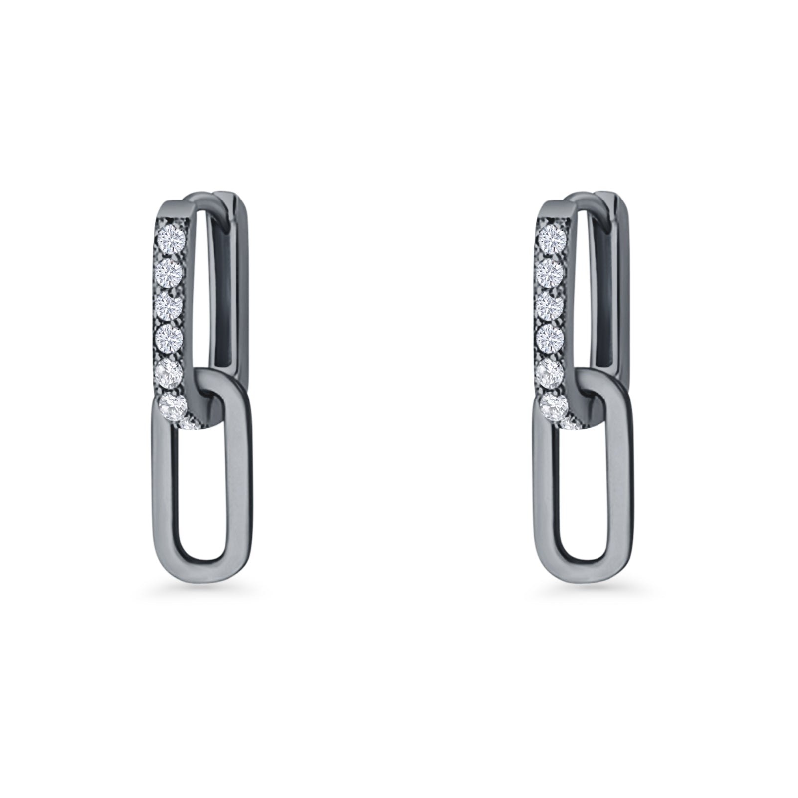 Paperclip Dangle Drop Hoop Earring