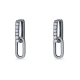 Paperclip Dangle Drop Hoop Earring