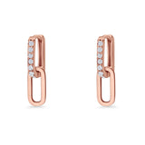 Paperclip Dangle Drop Hoop Earring