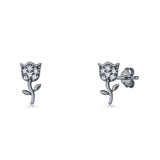 Tulip Rose Flower Stud Earring