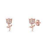 Tulip Rose Flower Stud Earring